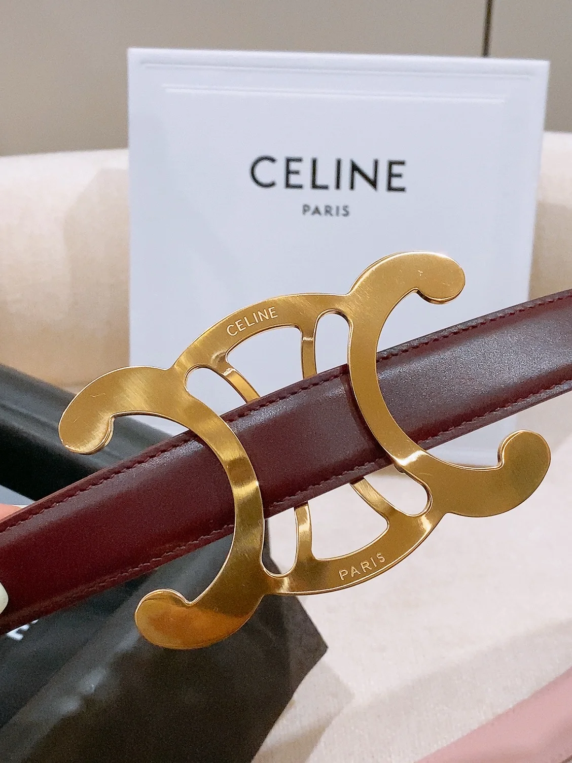 CELINE Belts Taurillon Leather 25cm Width B20202608050035 - Image 5