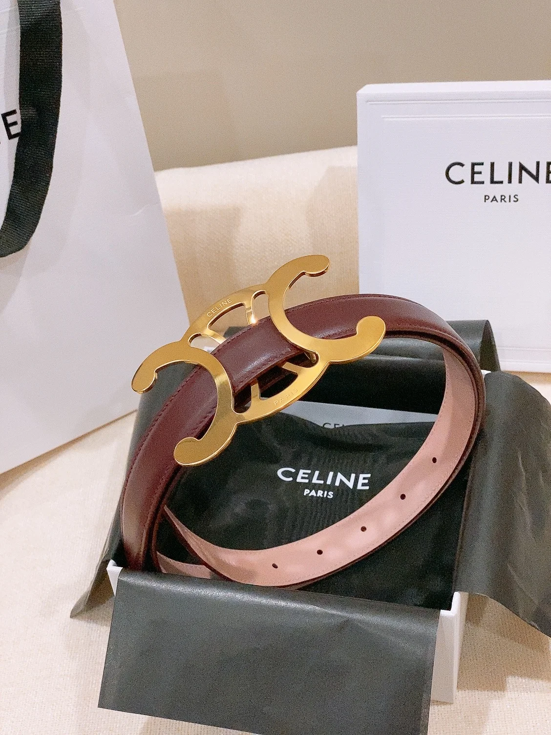 CELINE Belts Taurillon Leather 25cm Width B20202608050035 - Image 6
