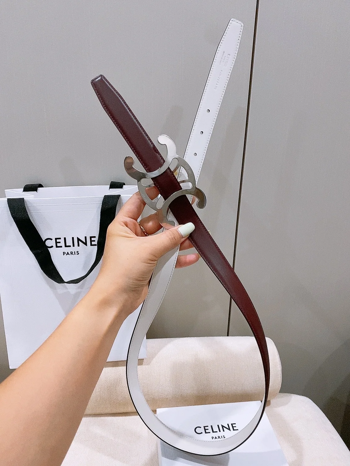 CELINE Belts Taurillon Leather 25cm Width B20202608050036 - Image 2