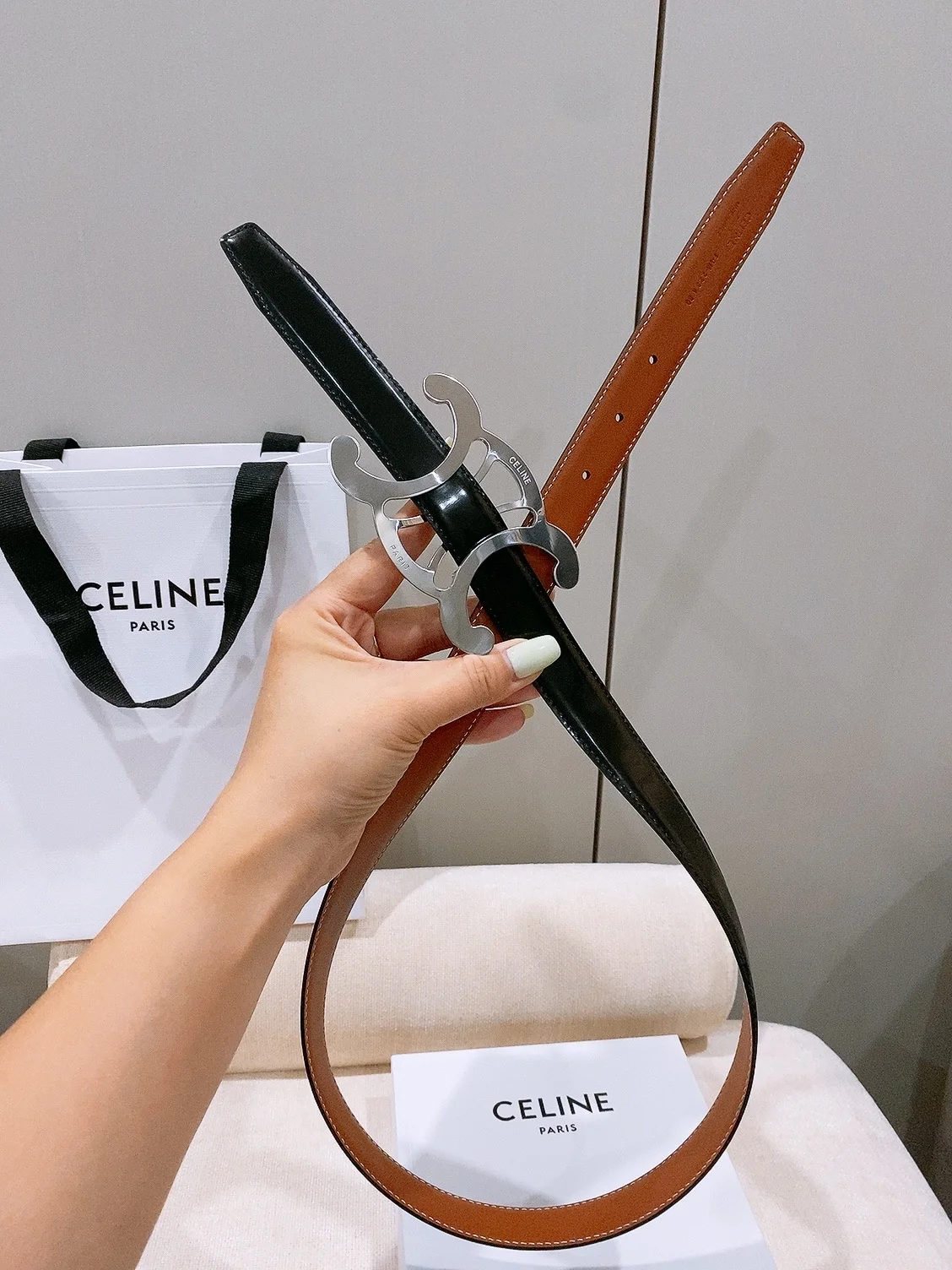 CELINE Belts Taurillon Leather 25cm Width B20202608050036 - Image 3