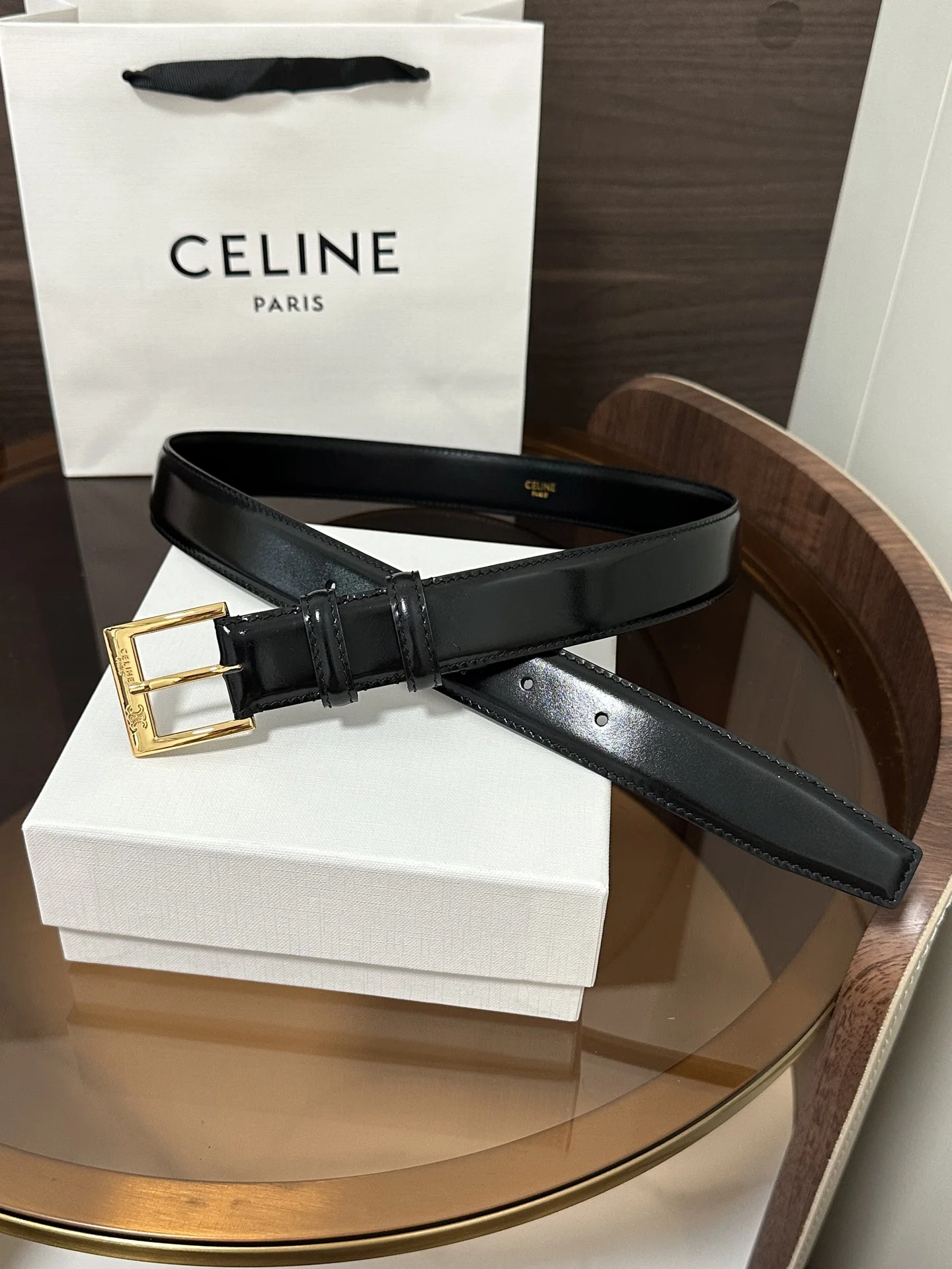 CELINE Belts Taurillon Leather 30MM A80202608050213 - Image 2