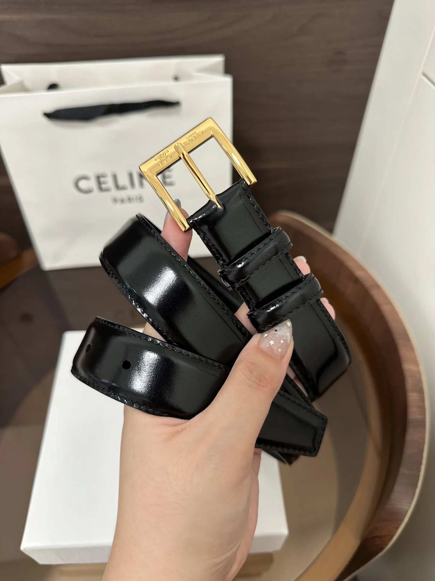 CELINE Belts Taurillon Leather 30MM A80202608050213 - Image 4