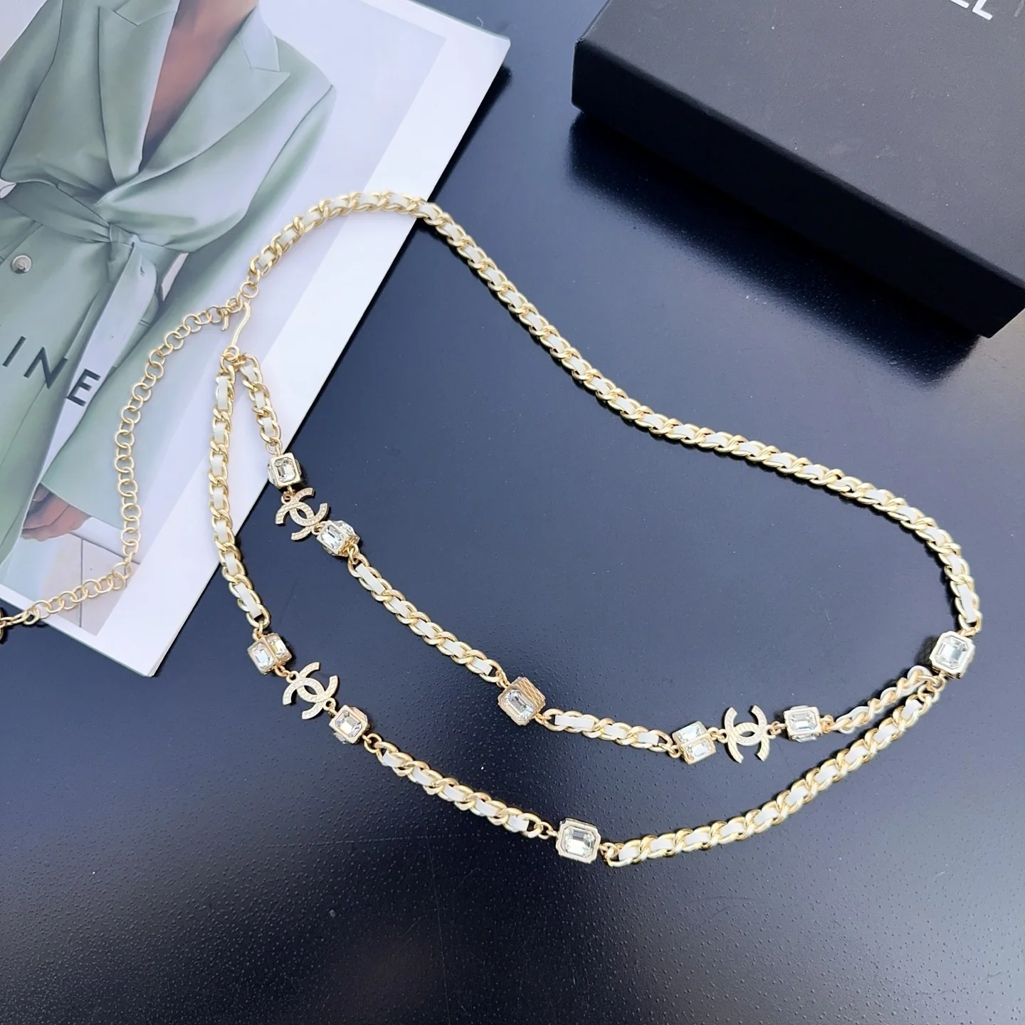 CHANEL Belts Brass Diamonds One Size B00202608050352