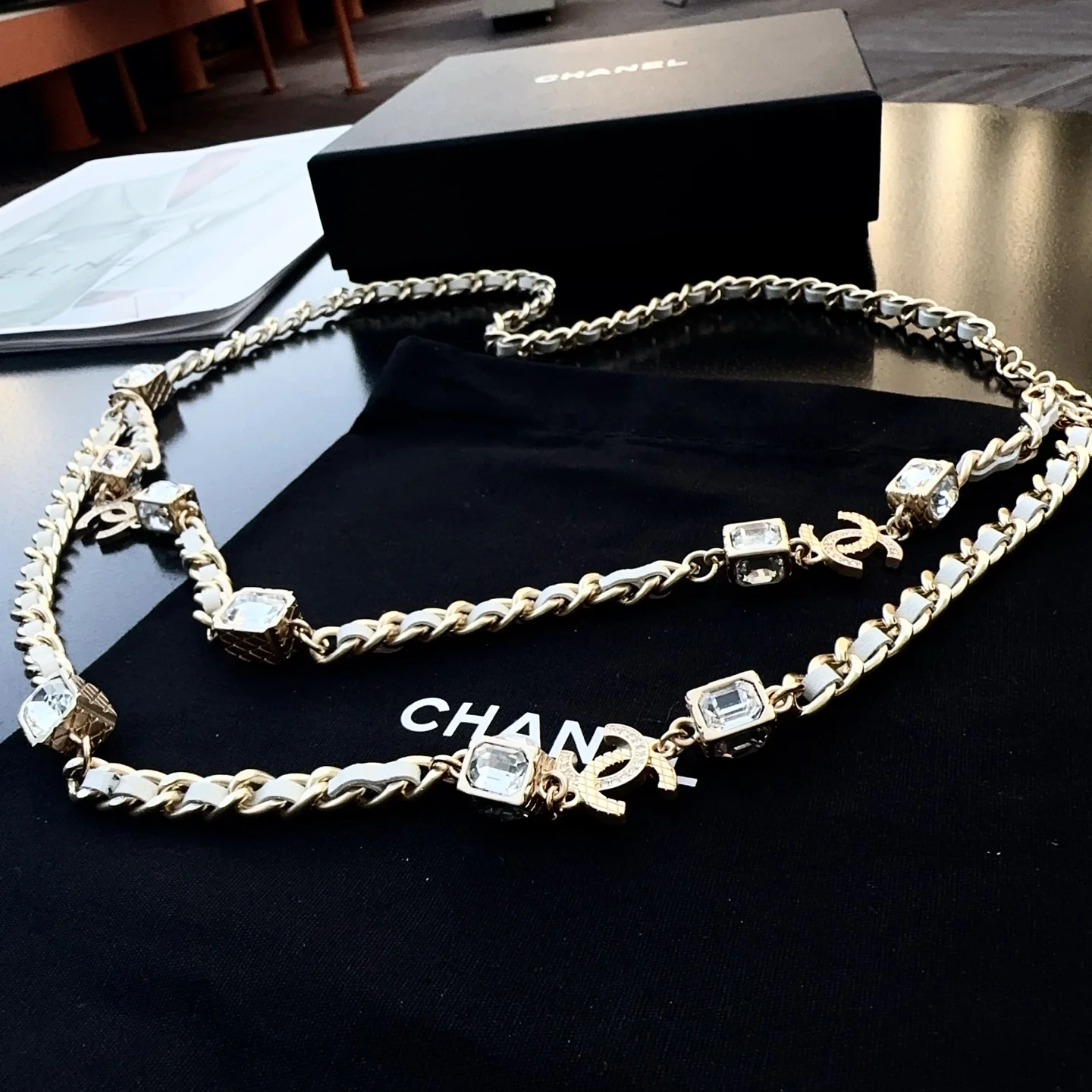 CHANEL Belts Brass Diamonds One Size B00202608050352 - Image 5