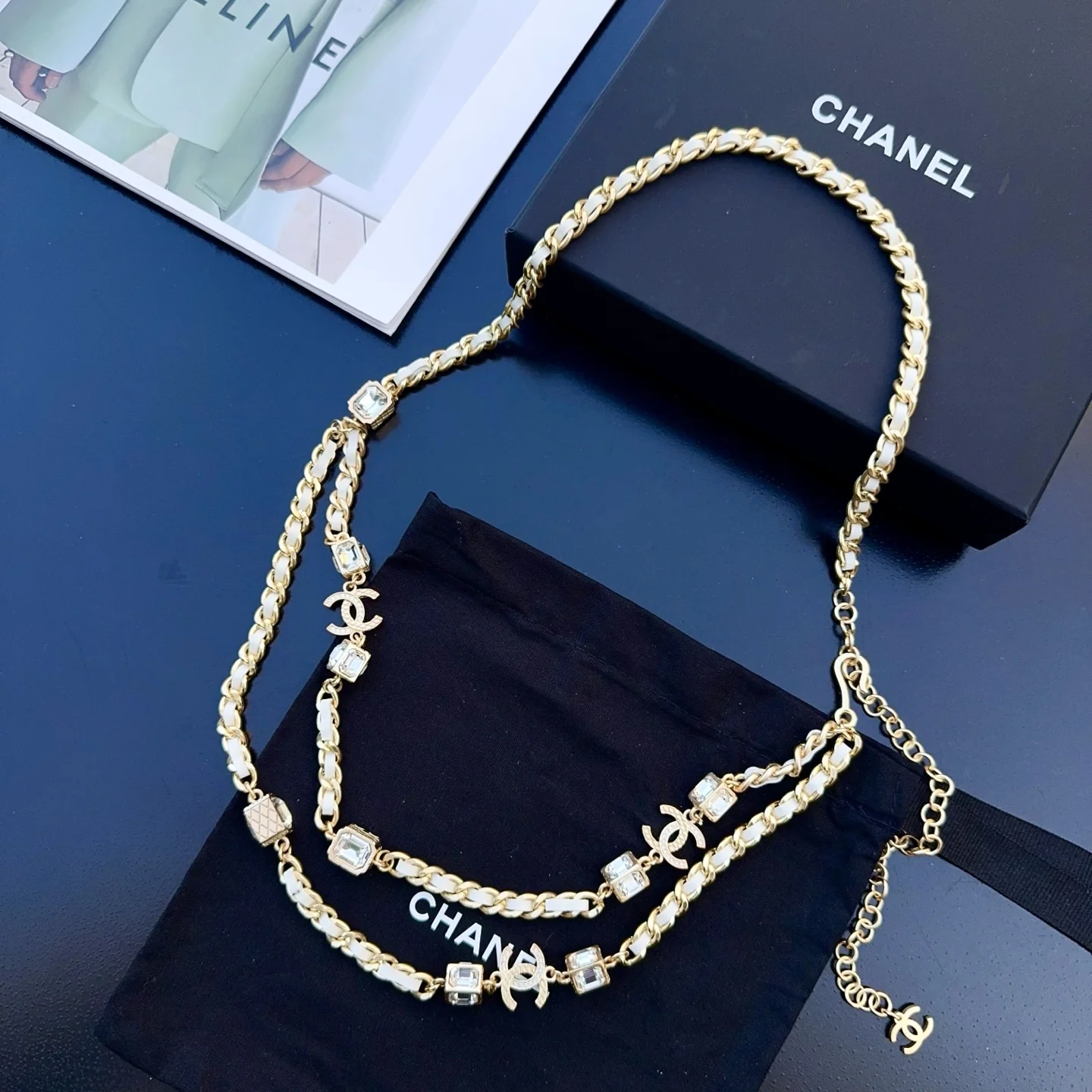 CHANEL Belts Brass Diamonds One Size B00202608050352 - Image 8