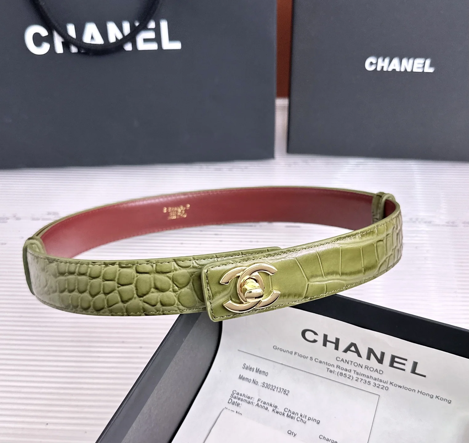 CHANEL Belts Calf Leather One Size A90202608050156
