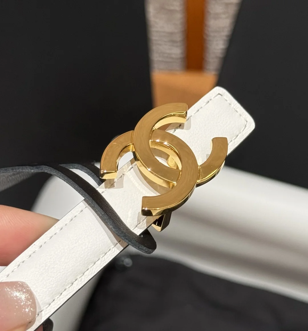 CHANEL Belts Calfskin Leather One Size 1.5cm Width A50202608050170 - Image 5