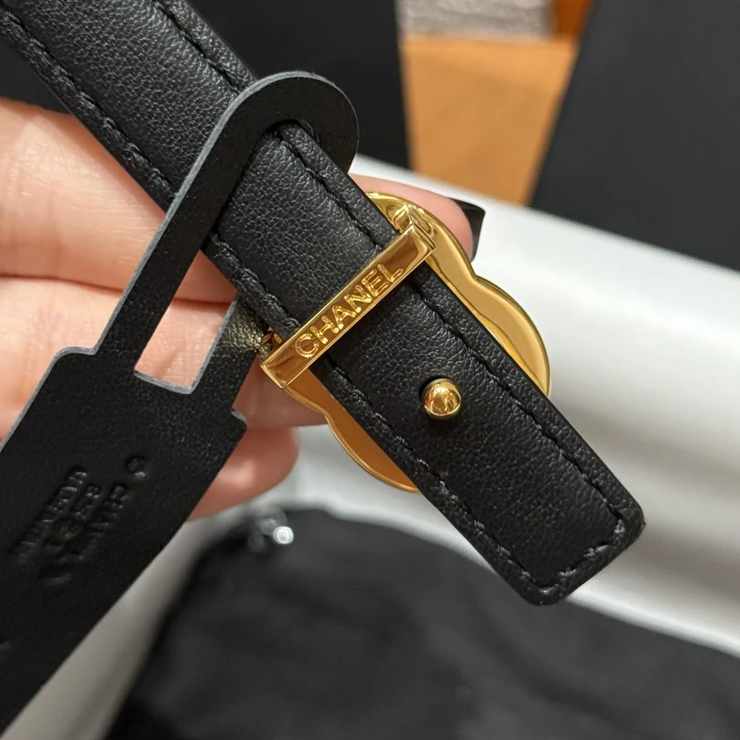CHANEL Belts Calfskin Leather One Size 1.5cm Width A50202608050170 - Image 6