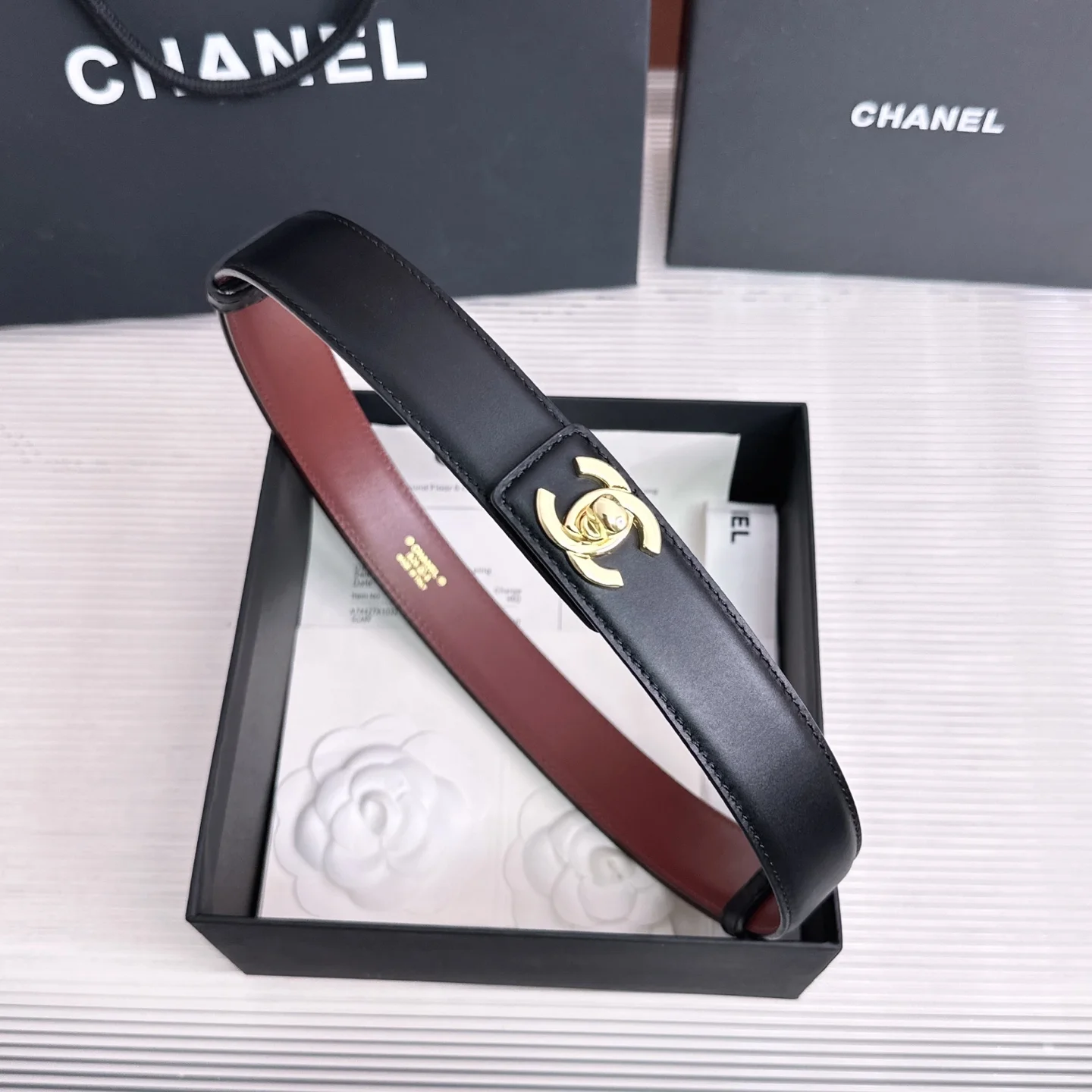 CHANEL Belts Top-grain Leather One Size A90202608050148 - Image 2