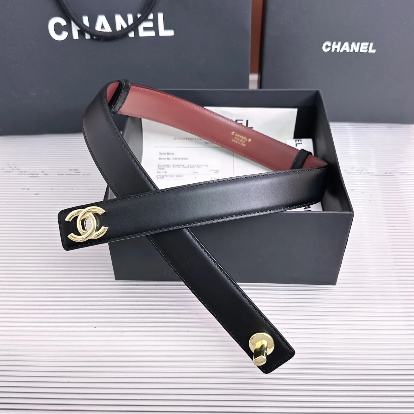 CHANEL Belts Top-grain Leather One Size A90202608050148 - Image 3