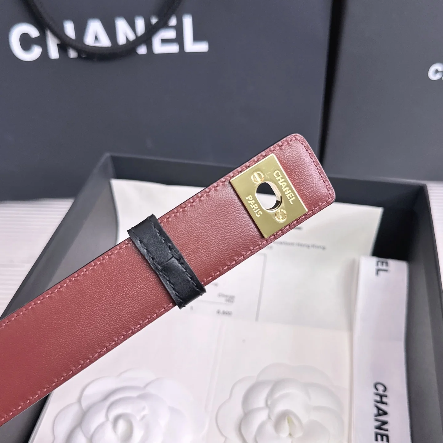 CHANEL Belts Top-grain Leather One Size A90202608050148 - Image 7