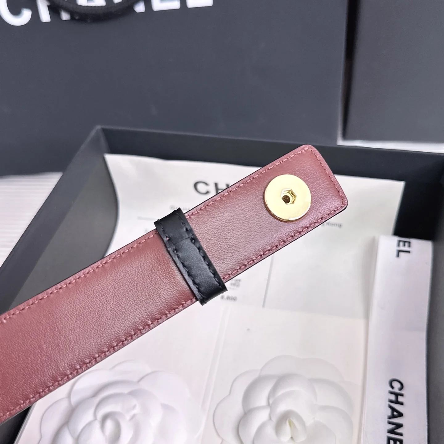 CHANEL Belts Top-grain Leather One Size A90202608050148 - Image 8