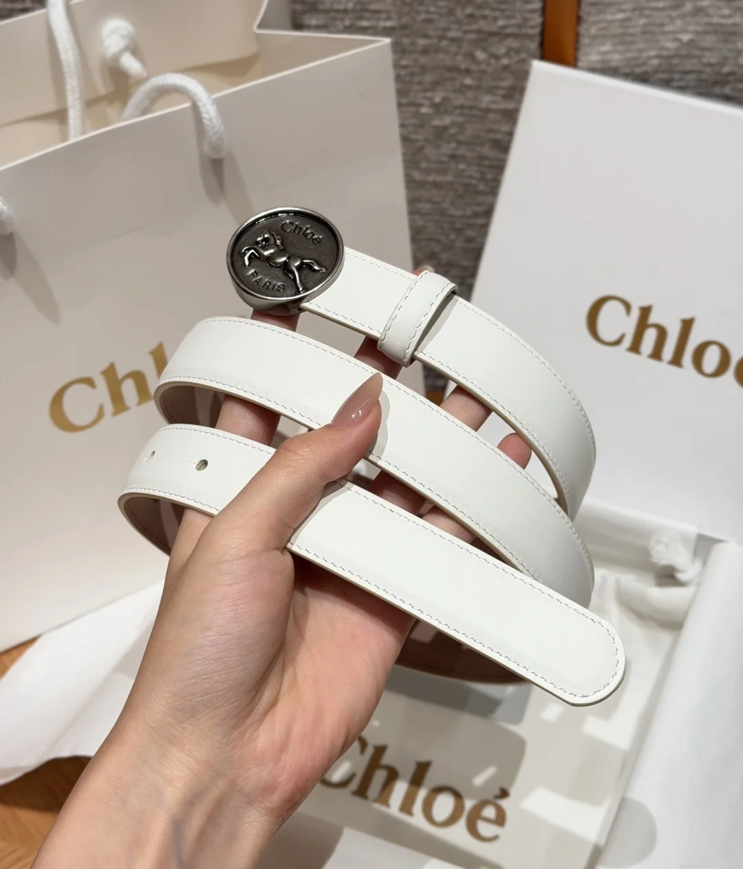 CHLOE Belts Calf Leather One Size 2.5cm Width A70202608050021 - Image 2