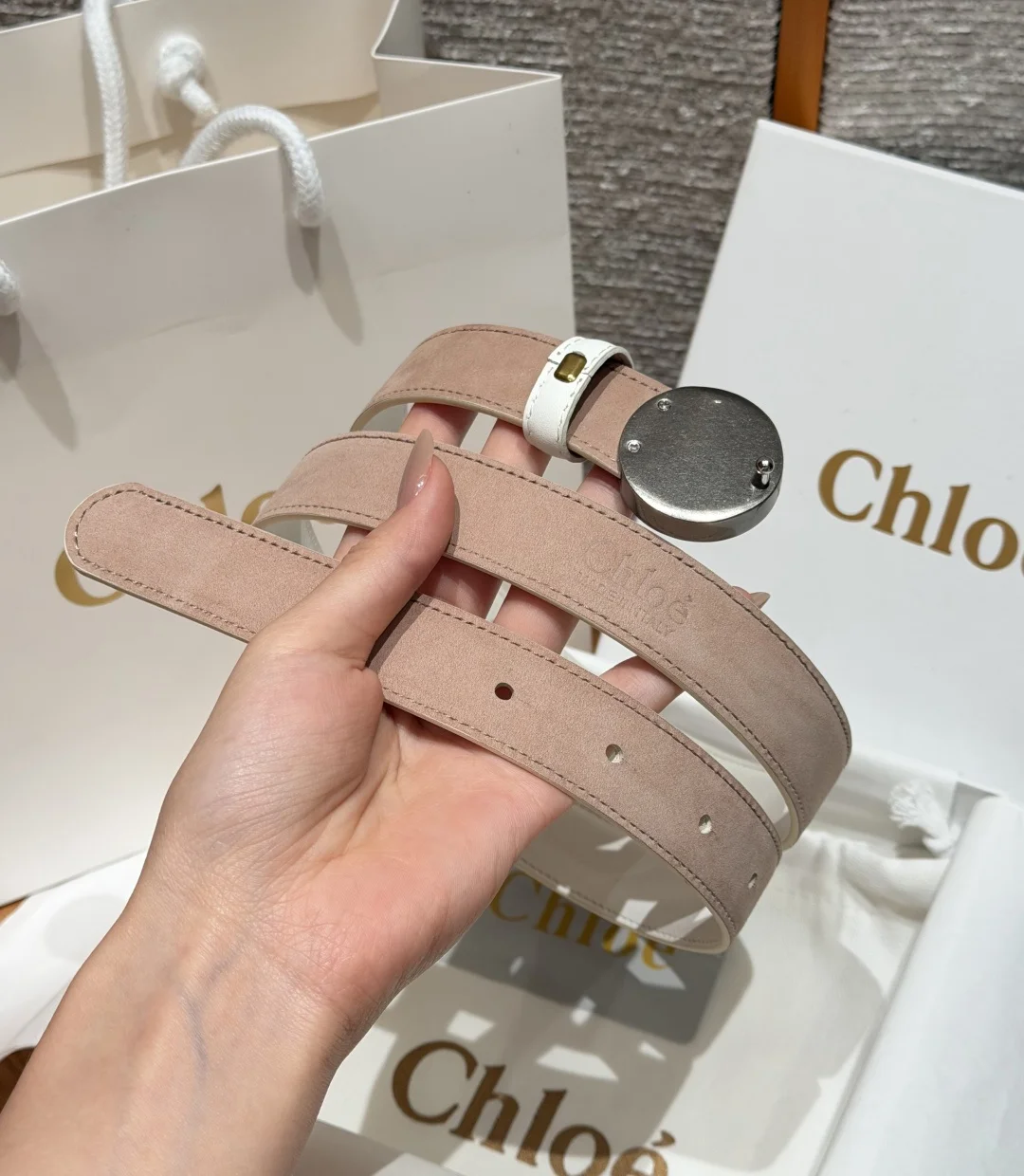 CHLOE Belts Calf Leather One Size 2.5cm Width A70202608050021 - Image 3