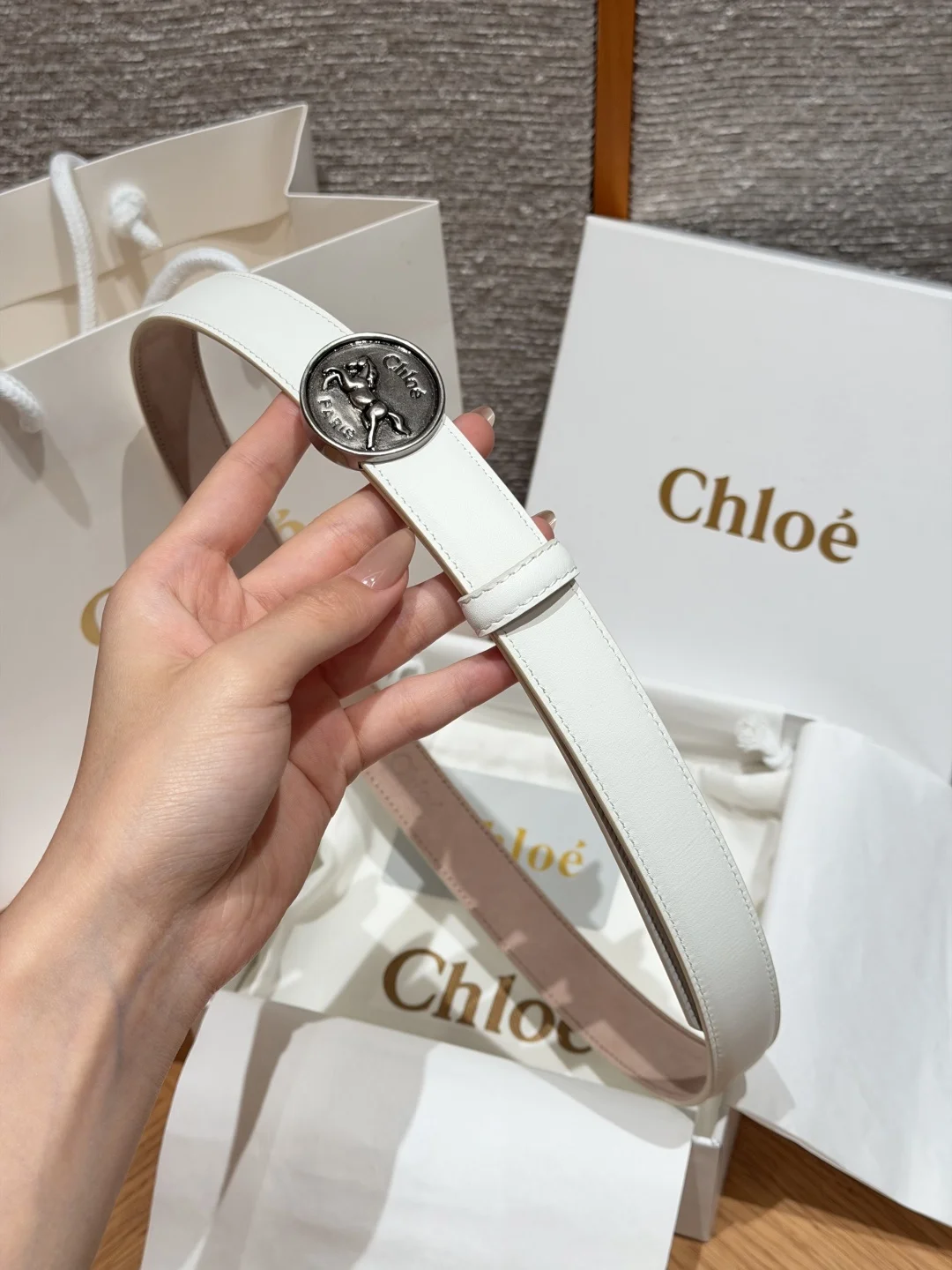 CHLOE Belts Calf Leather One Size 2.5cm Width A70202608050021 - Image 4