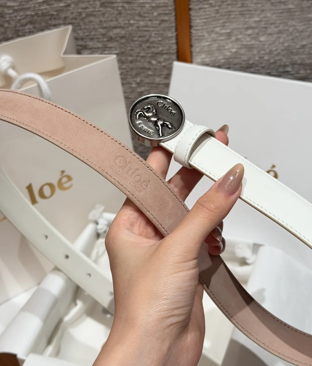 CHLOE Belts Calf Leather One Size 2.5cm Width A70202608050021 - Image 9