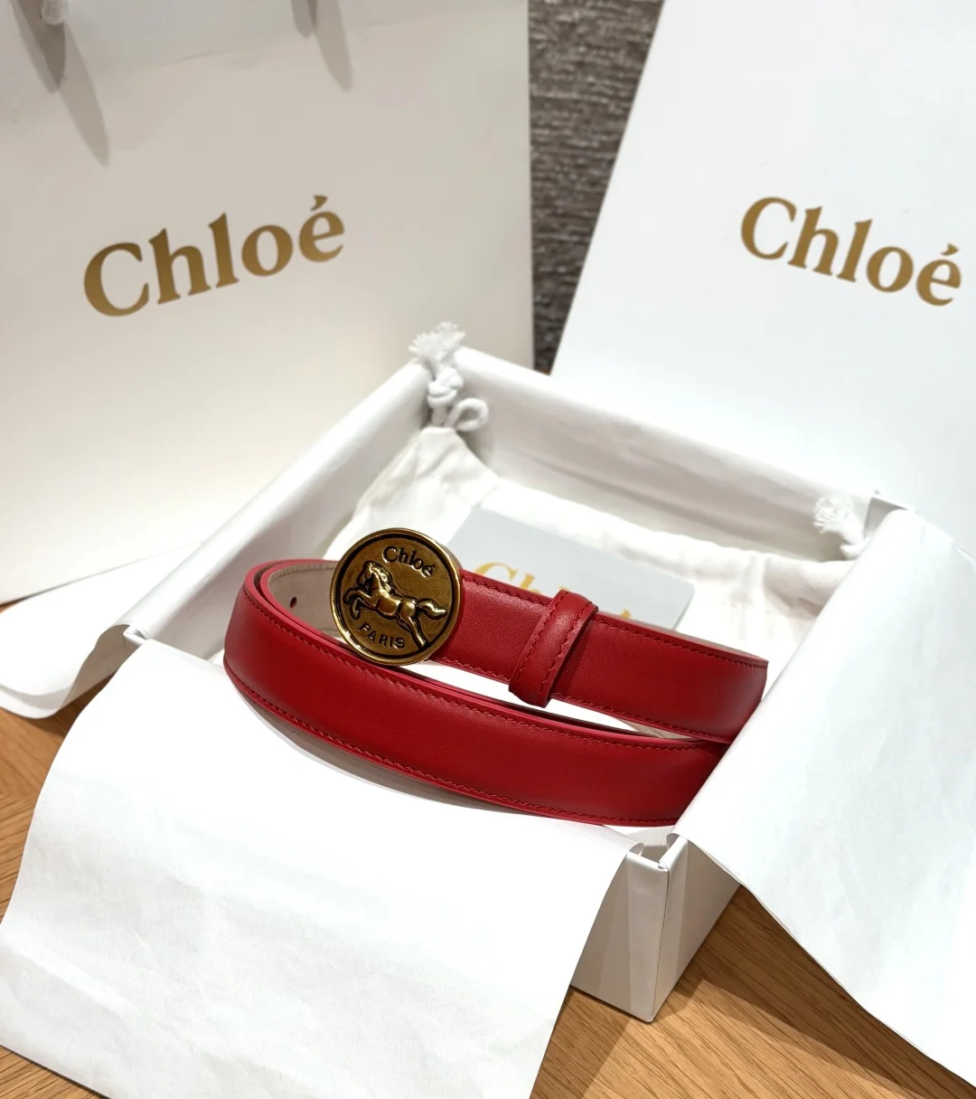 CHLOE Belts Calf Leather One Size 2.5cm Width A70202608050026