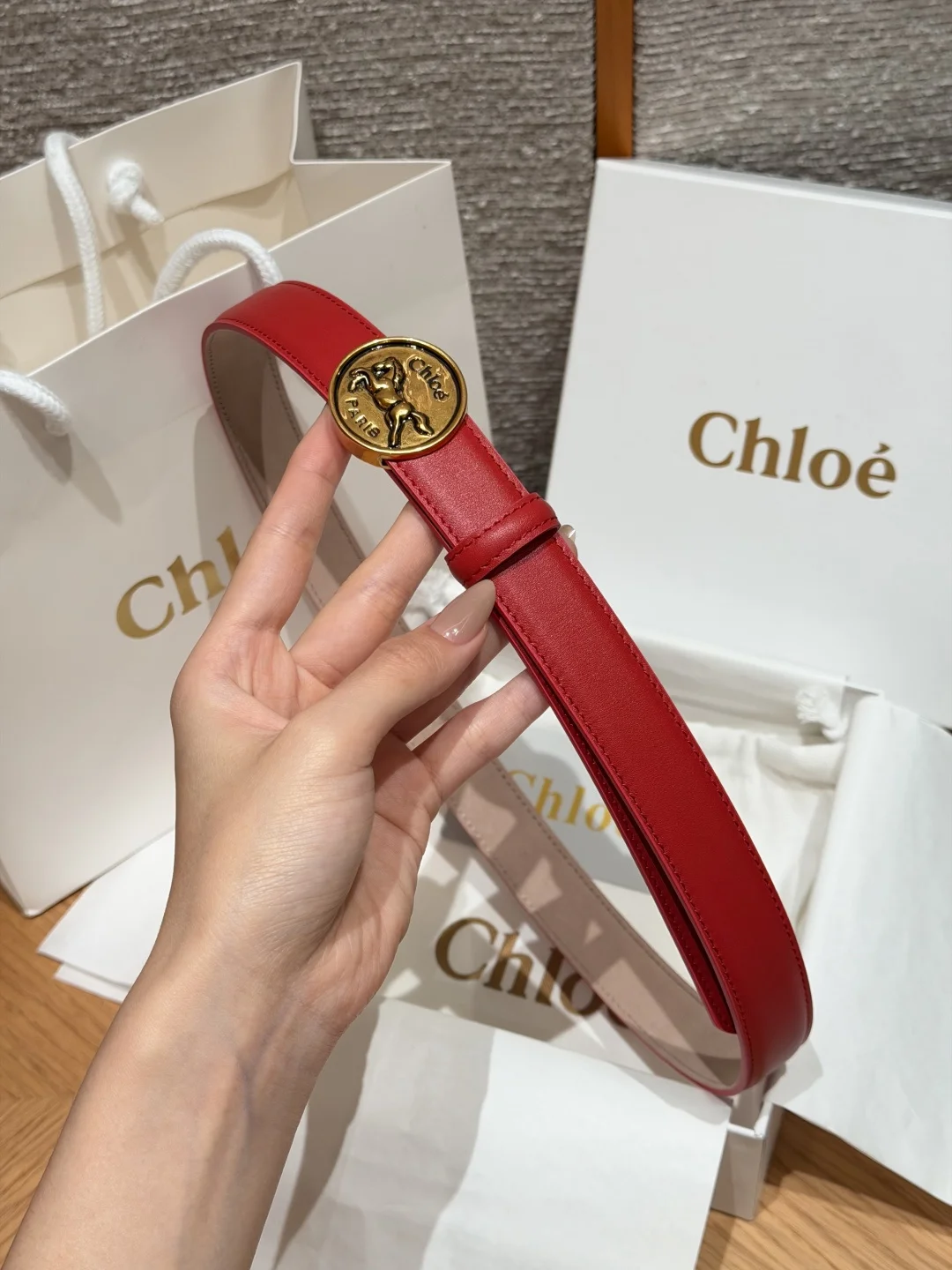 CHLOE Belts Calf Leather One Size 2.5cm Width A70202608050026 - Image 4