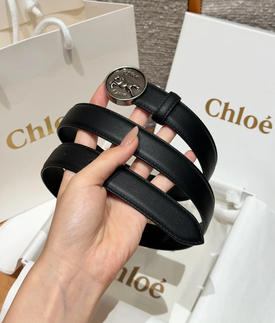 CHLOE Belts Calf Leather P170 2.5cm Width A70202608050019 - Image 2