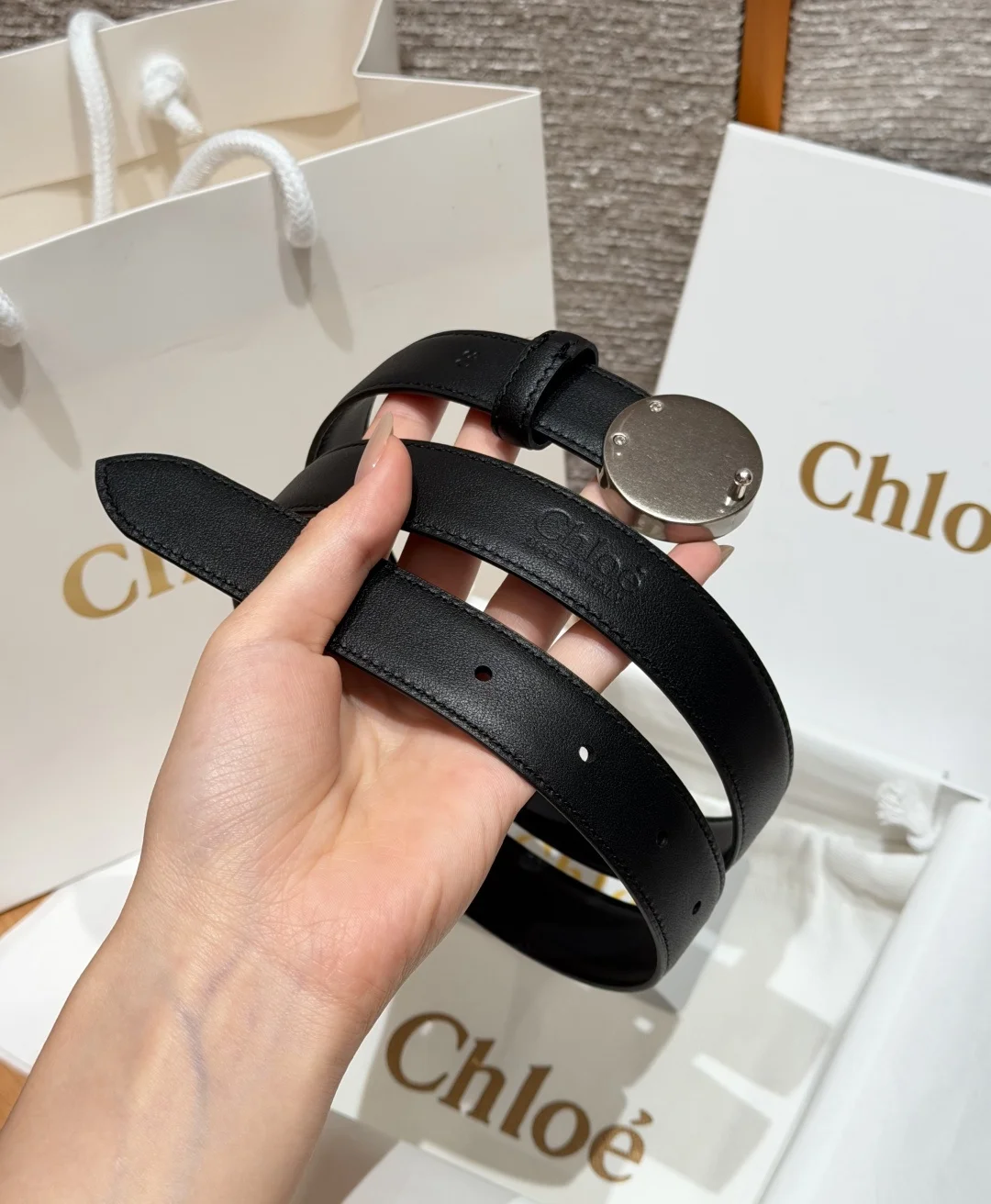CHLOE Belts Calf Leather P170 2.5cm Width A70202608050019 - Image 3