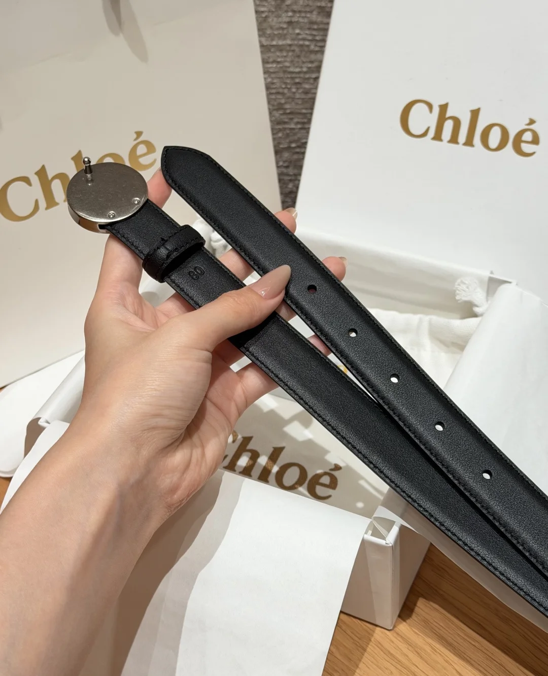 CHLOE Belts Calf Leather P170 2.5cm Width A70202608050019 - Image 8