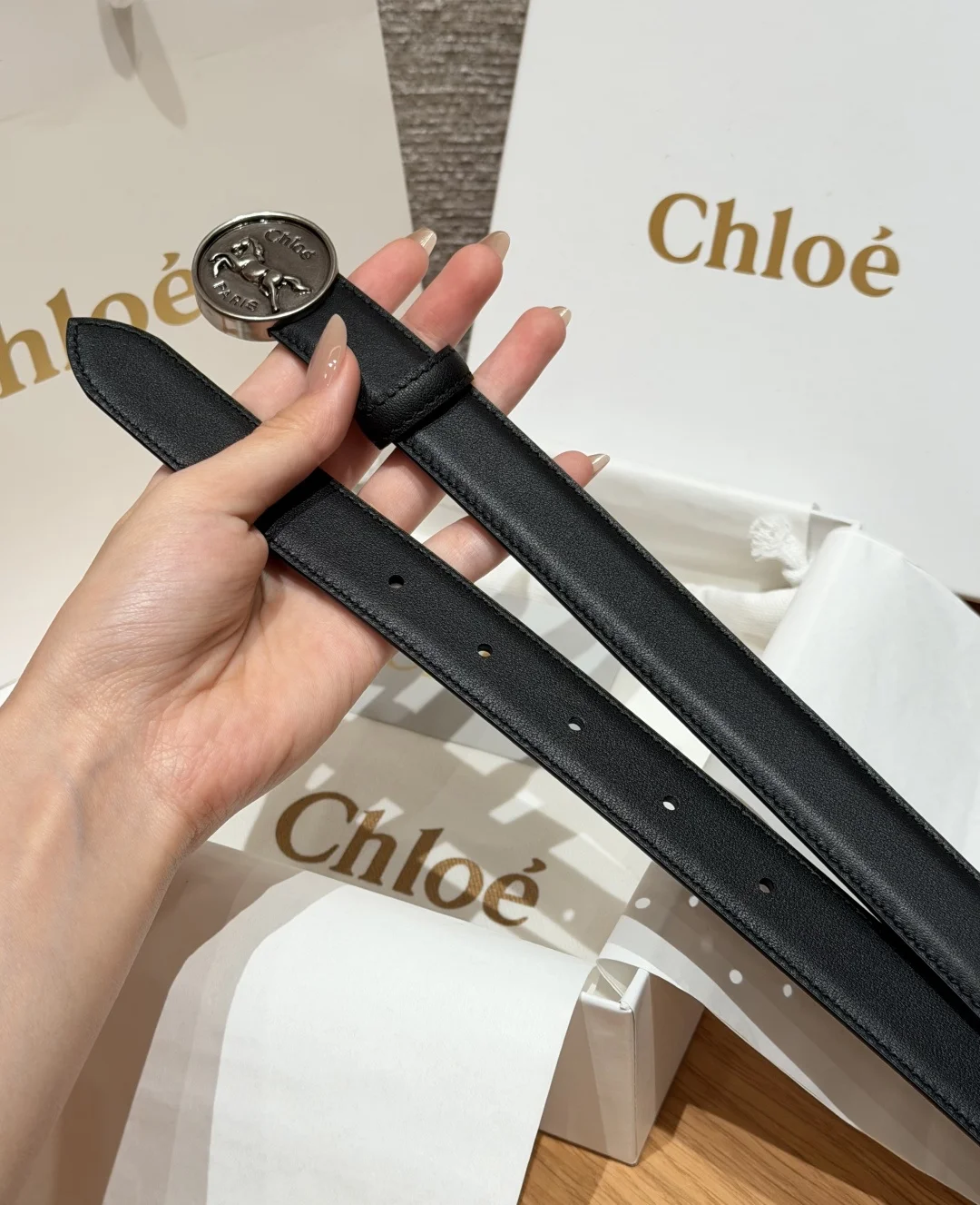 CHLOE Belts Calf Leather P170 2.5cm Width A70202608050019 - Image 9