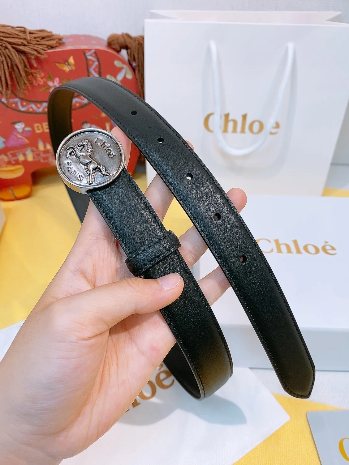 CHLOE Belts Calfskin Leather One Size A70202608050482 - Image 8