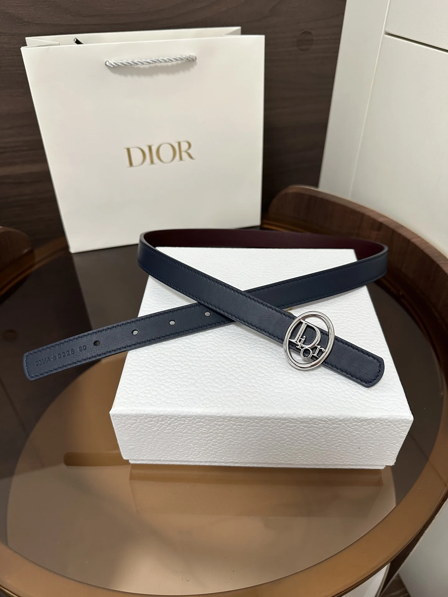 DIOR Belts Calf Leather 2.0cm Width A60202608050239 - Image 2