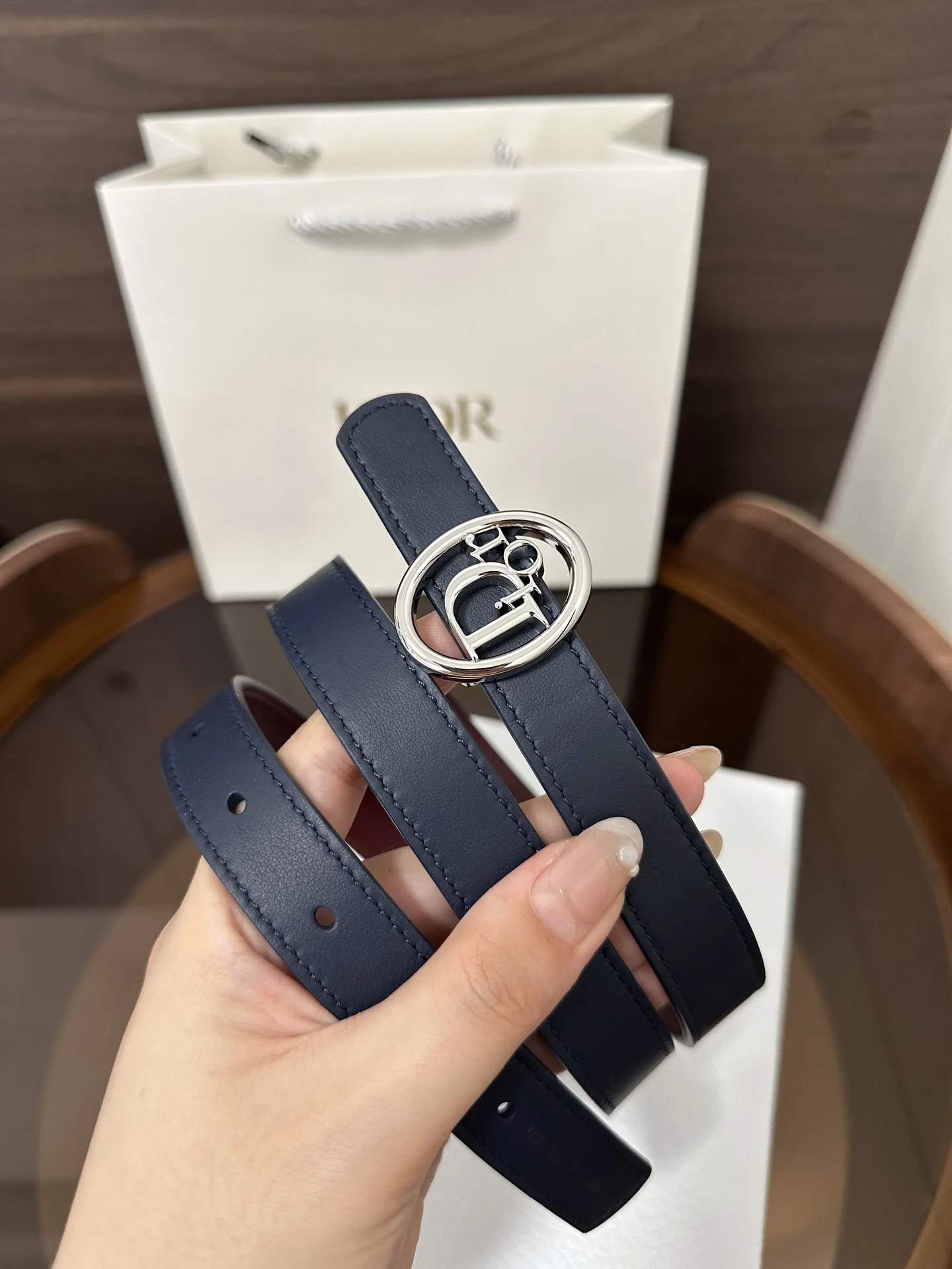 DIOR Belts Calf Leather 2.0cm Width A60202608050239 - Image 4
