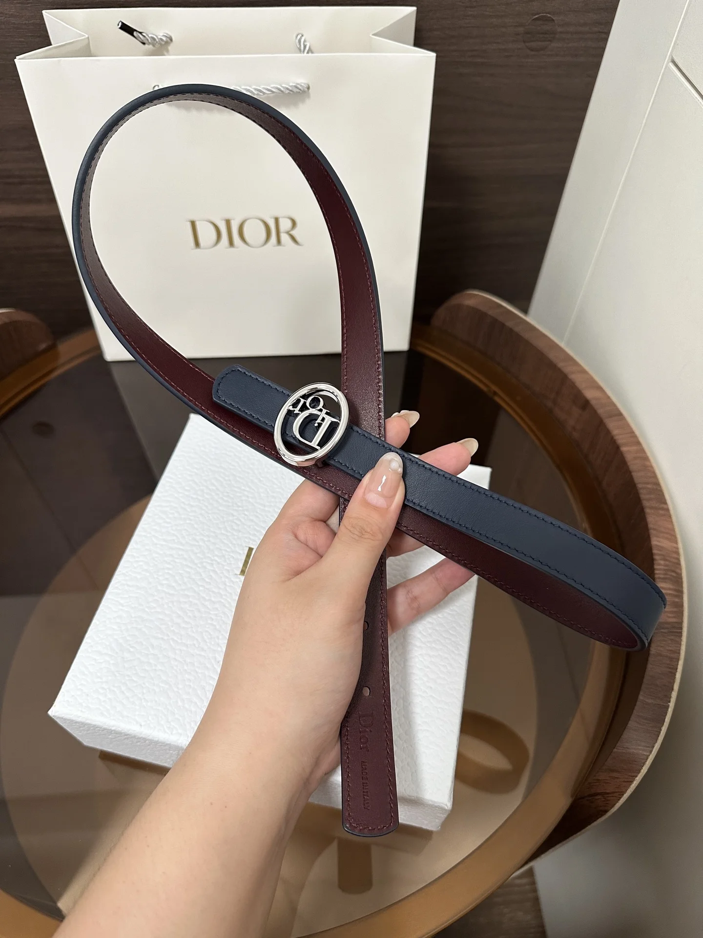 DIOR Belts Calf Leather 2.0cm Width A60202608050239 - Image 5