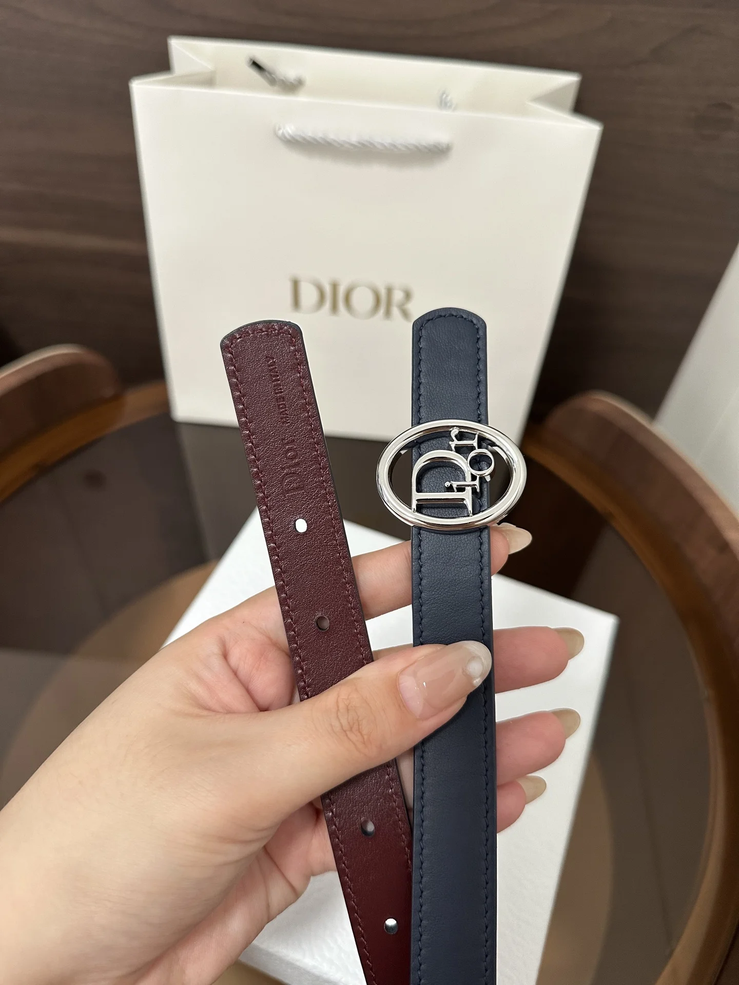 DIOR Belts Calf Leather 2.0cm Width A60202608050239 - Image 6