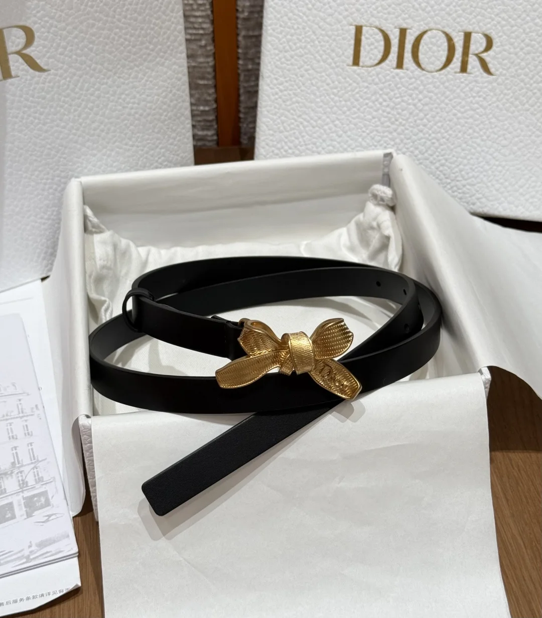 DIOR Belts Calf Leather One Size 1.5cm Width A70202608050159