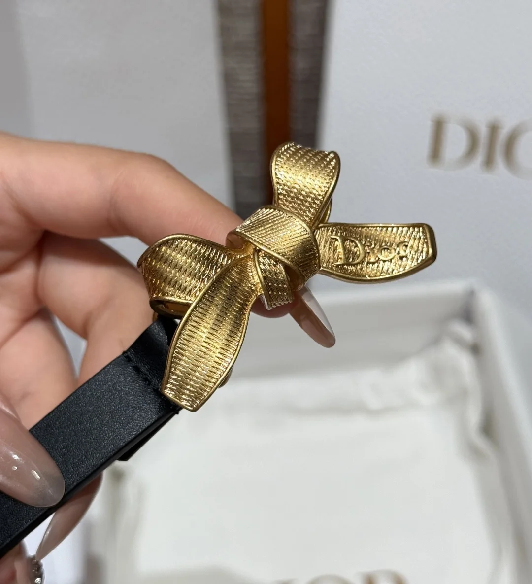 DIOR Belts Calf Leather One Size 1.5cm Width A70202608050159 - Image 4