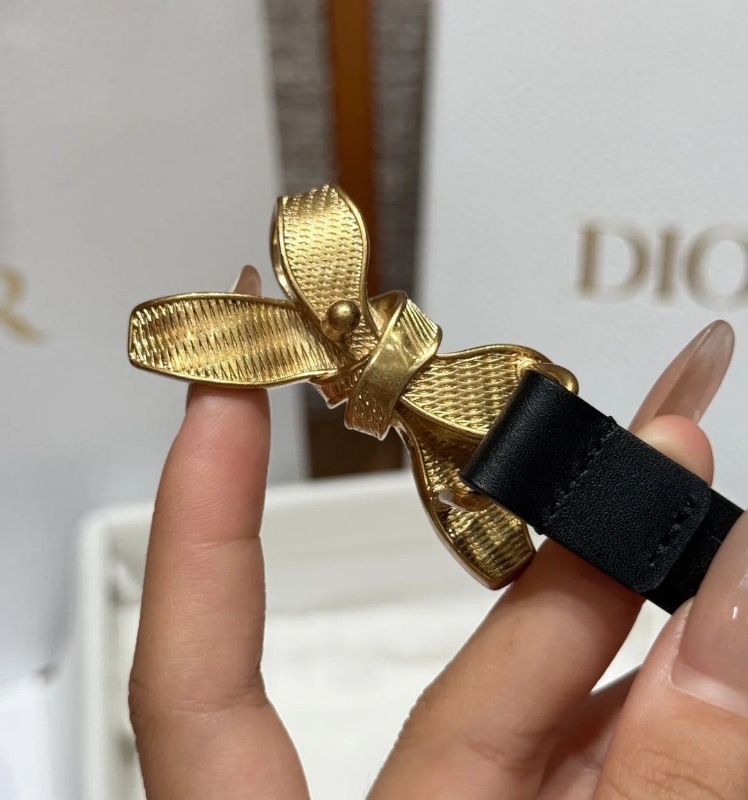 DIOR Belts Calf Leather One Size 1.5cm Width A70202608050159 - Image 5