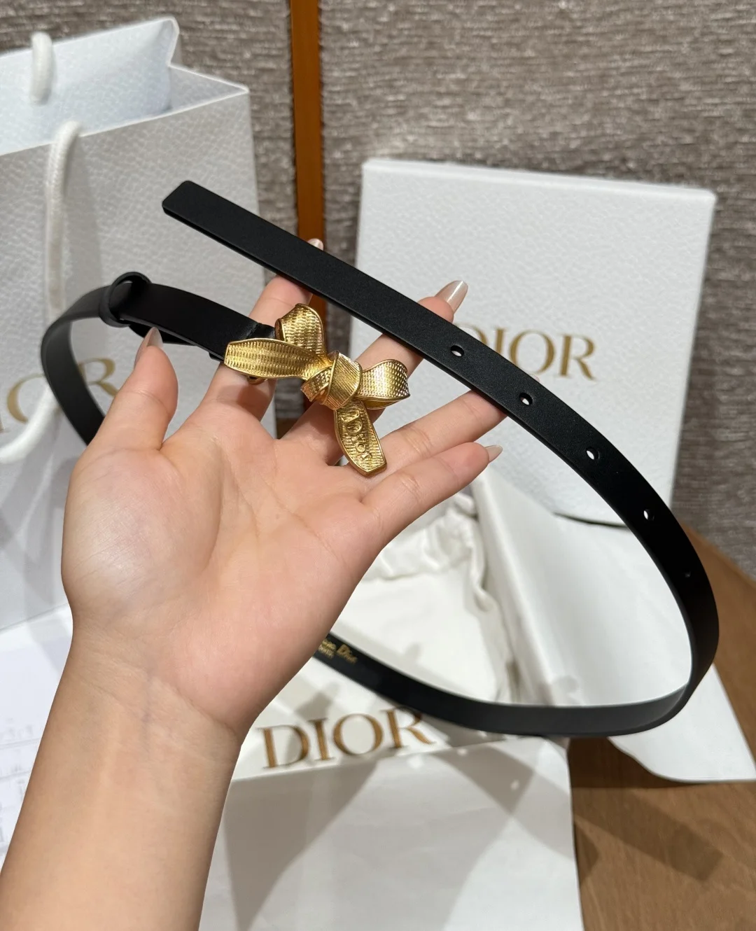 DIOR Belts Calf Leather One Size 1.5cm Width A70202608050159 - Image 6