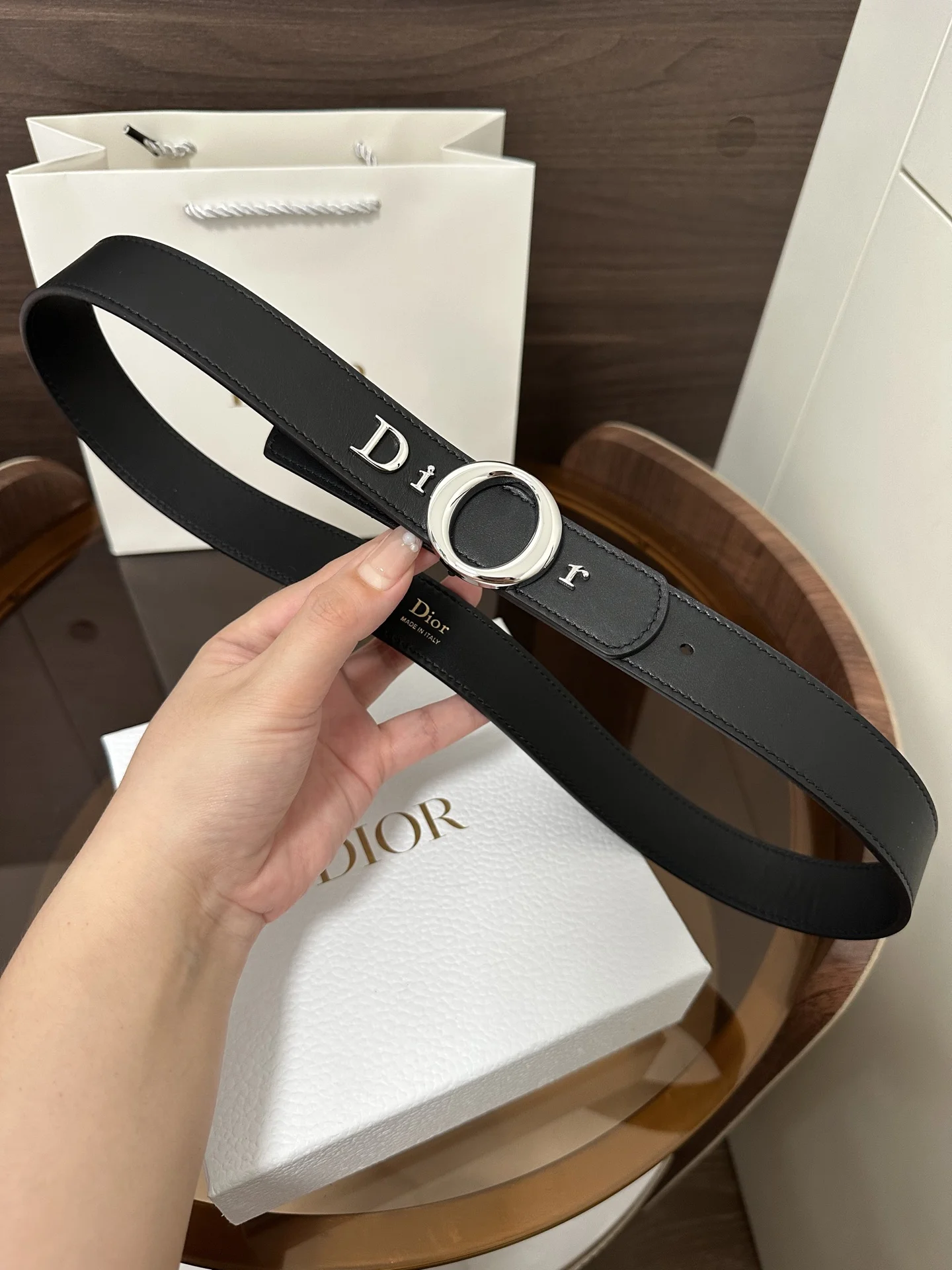 DIOR Belts Calfskin Leather One Size 3.0cm Width A70202608050345 - Image 3