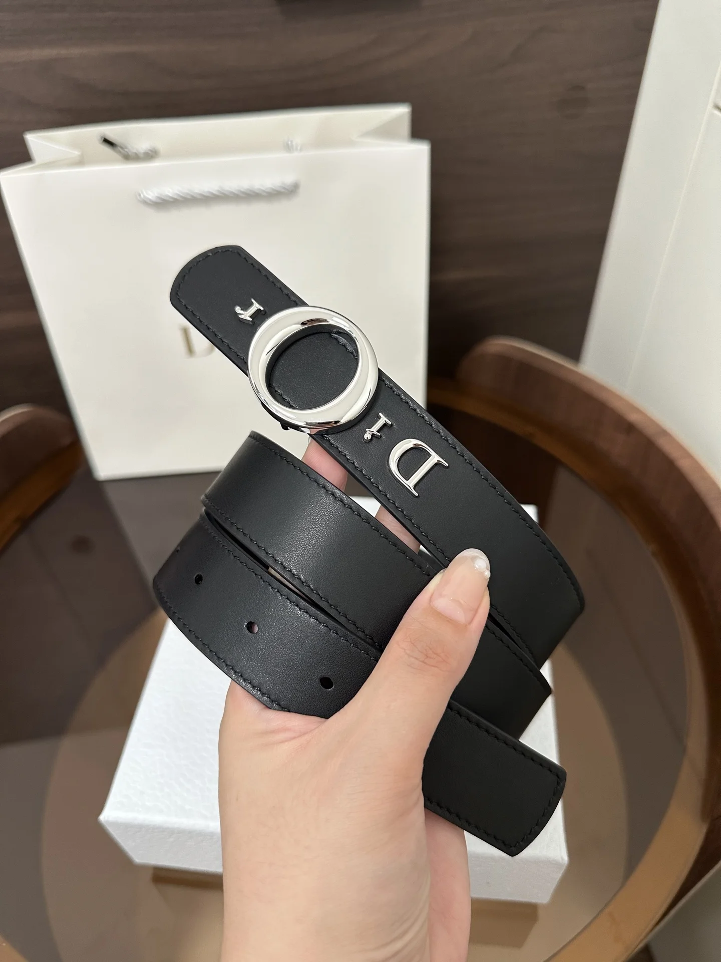 DIOR Belts Calfskin Leather One Size 3.0cm Width A70202608050345 - Image 4