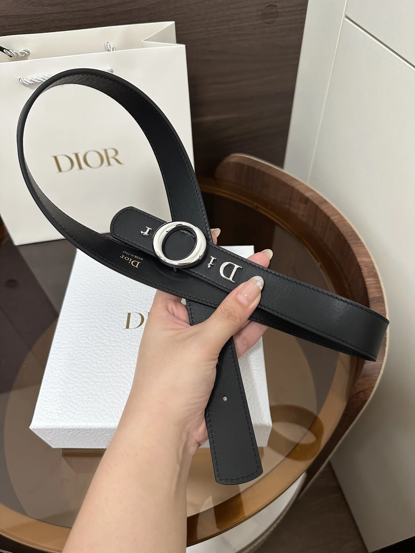 DIOR Belts Calfskin Leather One Size 3.0cm Width A70202608050345 - Image 5