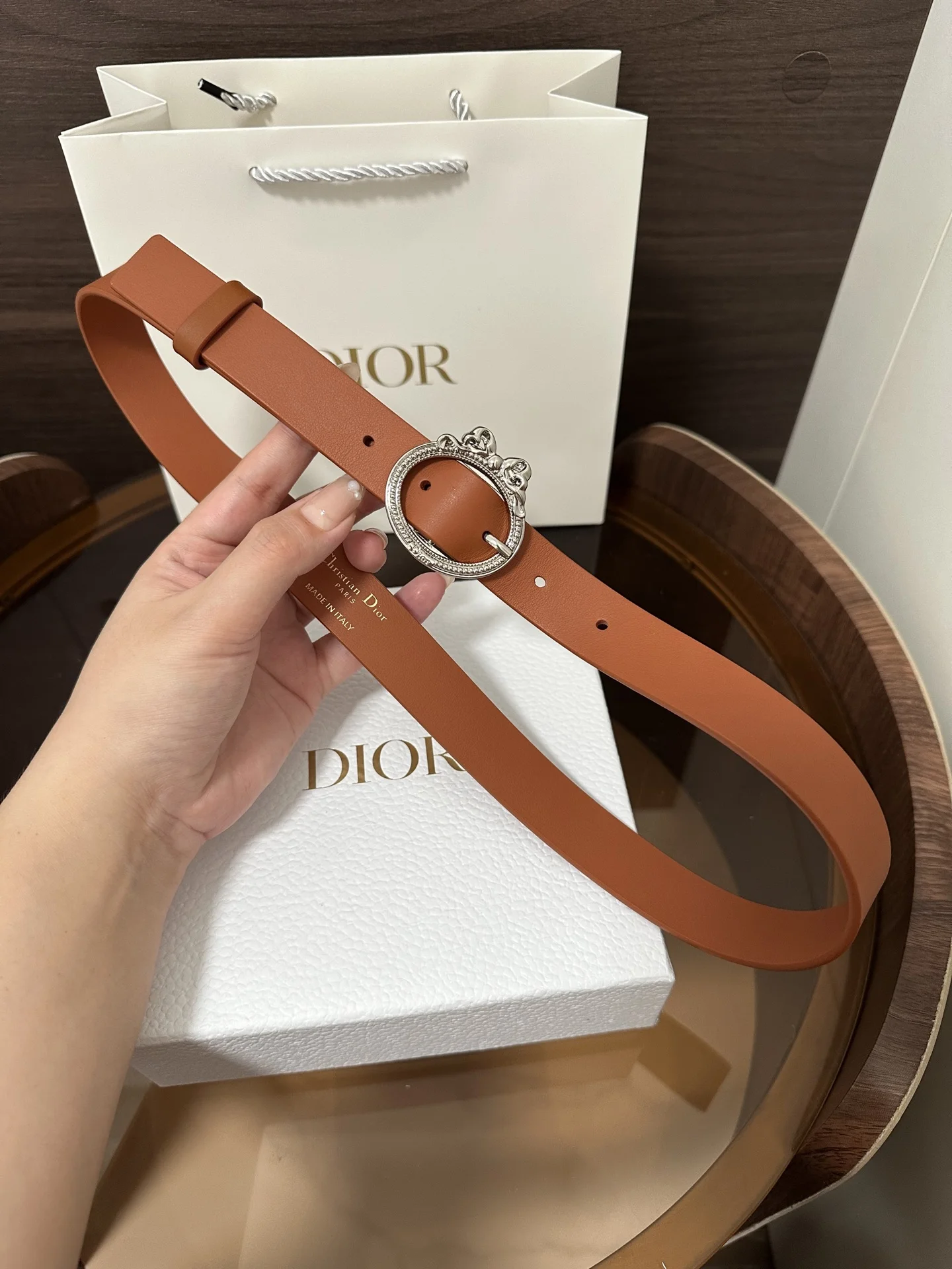 DIOR Belts Smooth Calfskin One Size 2.5cm Width A70202608050224 - Image 3