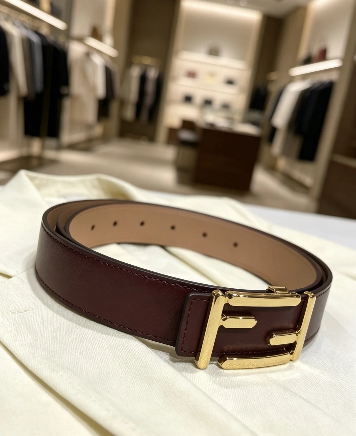 FENDI Belts Calf Leather 30mm Width A80202608050055 - Image 4