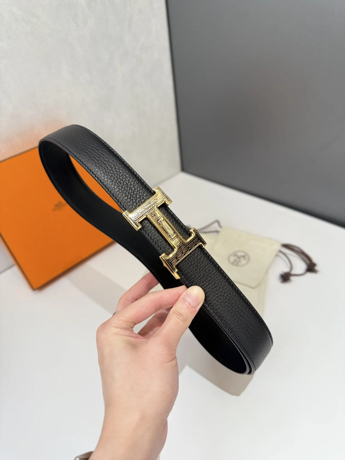 HERMES Belts Leather 3.5cm Width A70202608050678