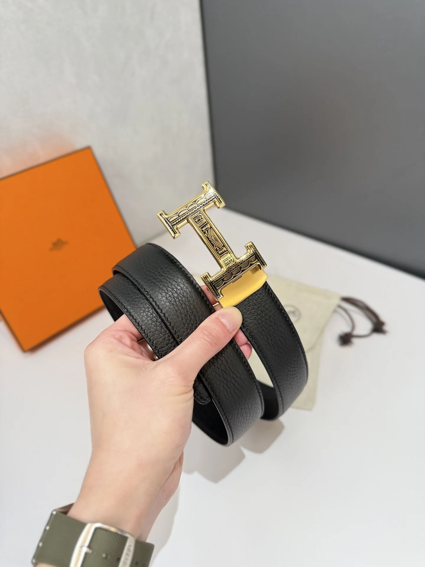 HERMES Belts Leather 3.5cm Width A70202608050678 - Image 2