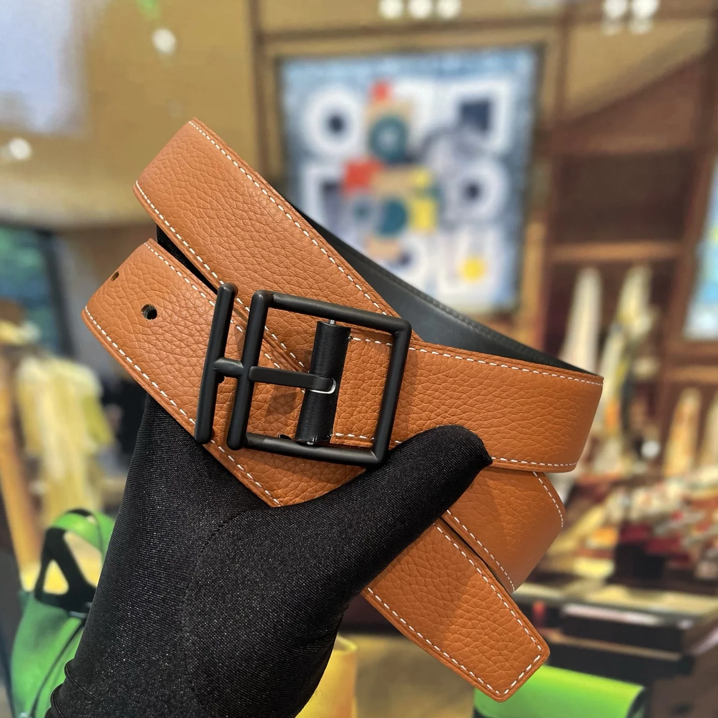HERMES Belts Leather 32mm Width B20202608050231