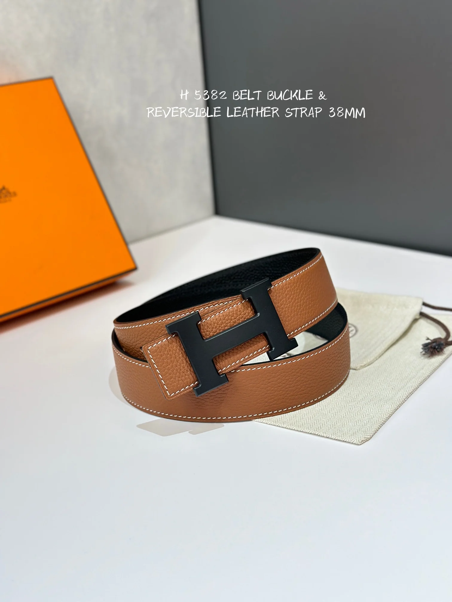 HERMES Belts Leather 38MM 38mm Width A70202608050443 - Image 2