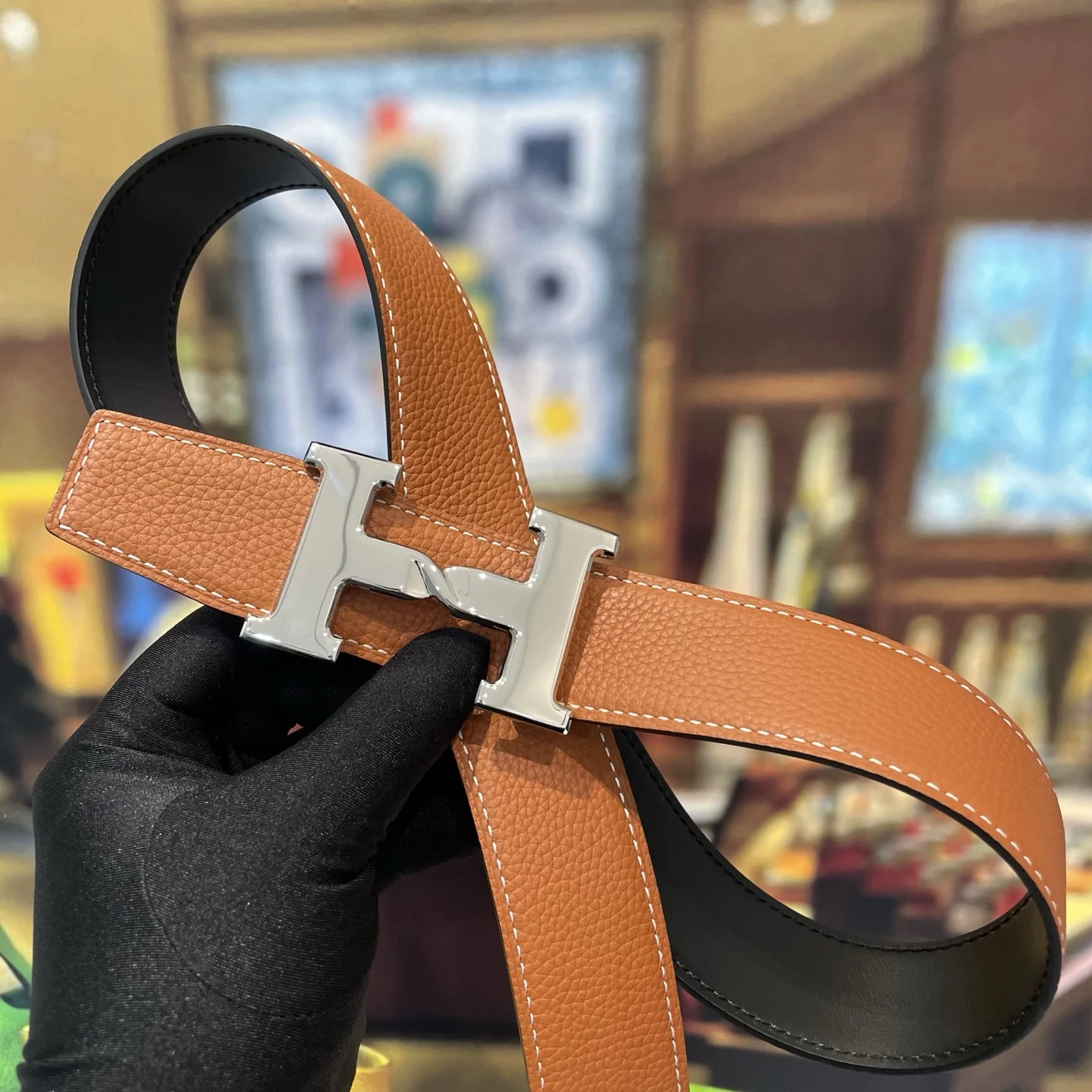 HERMES Belts Leather 38MM 38mm Width A70202608050535 - Image 6
