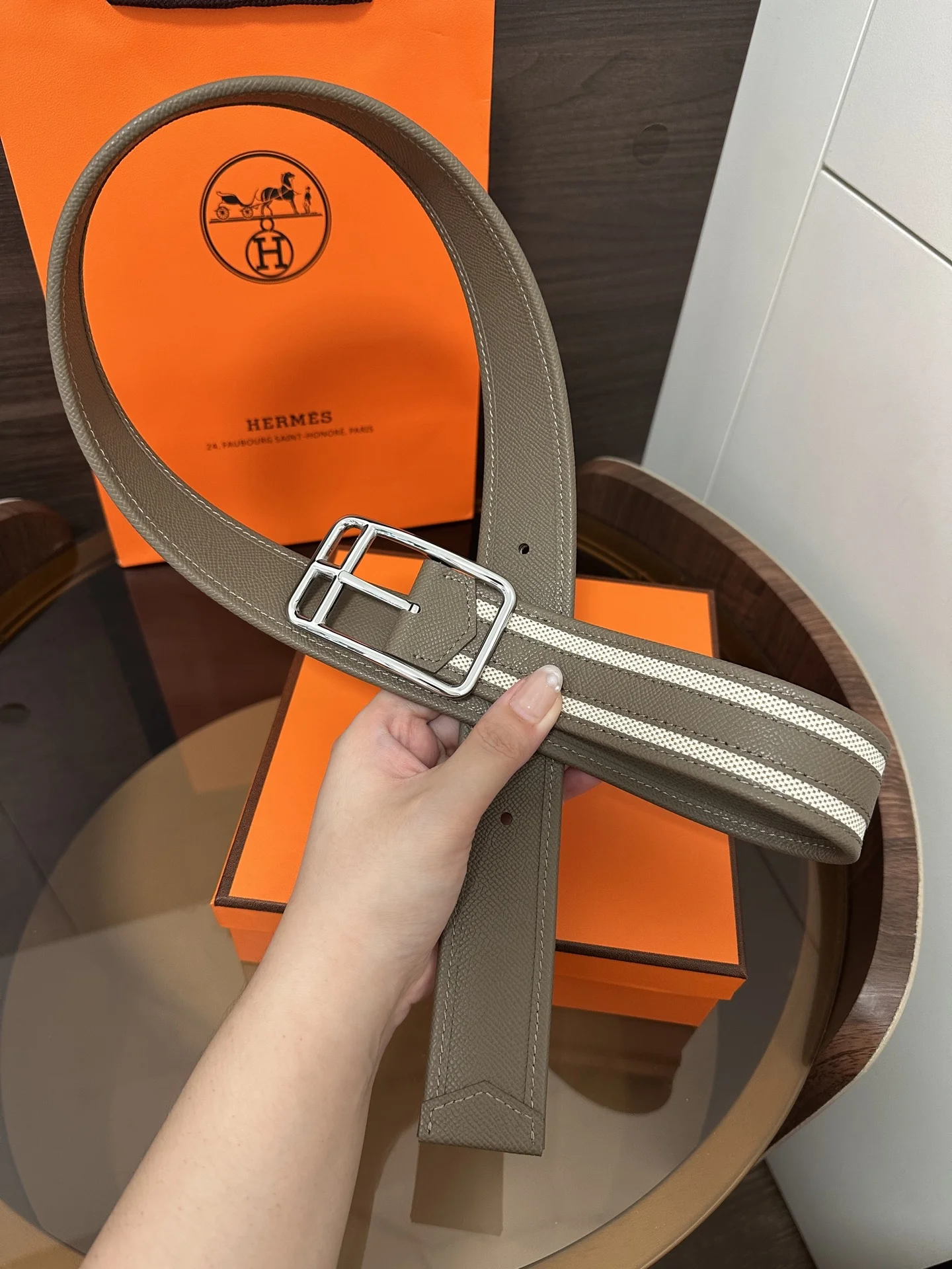 HERMES Belts Original Leather 38MM 38mm Width B20202608050539 - Image 5