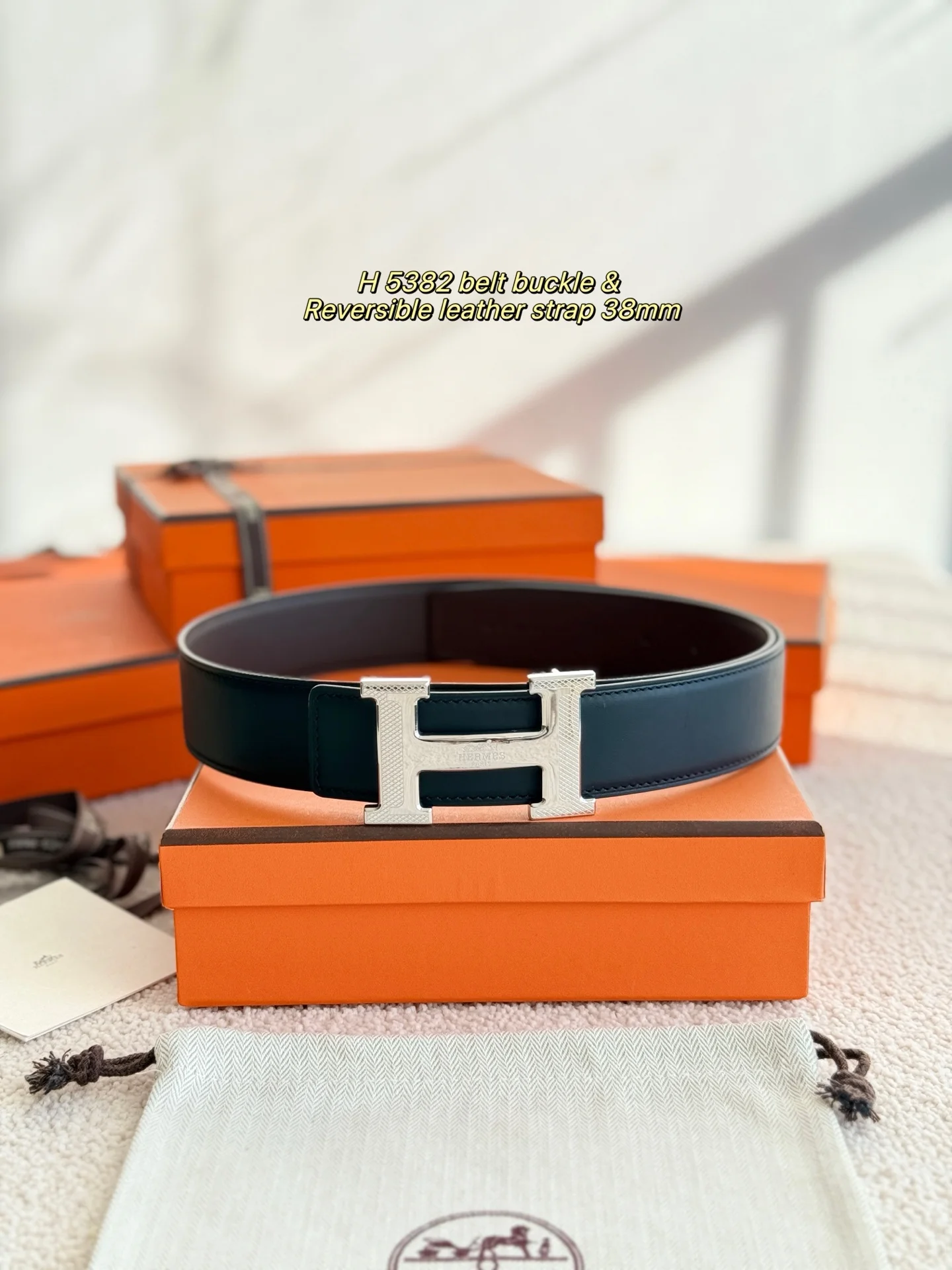 HERMES Belts Togo Leather 3.8cm Width A70202608050596 - Image 3