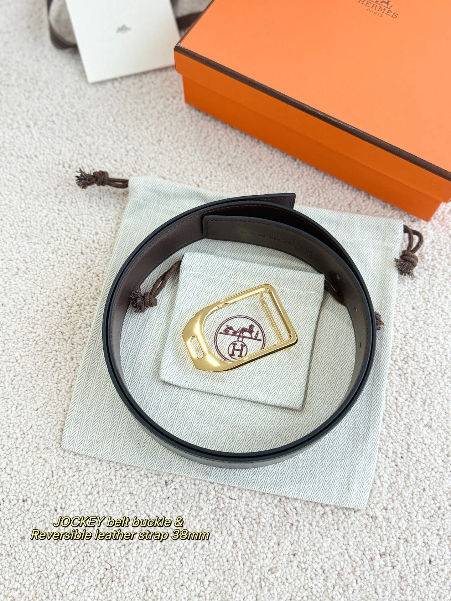 HERMES Belts Togo Leather 3.8cm Width A70202608050622
