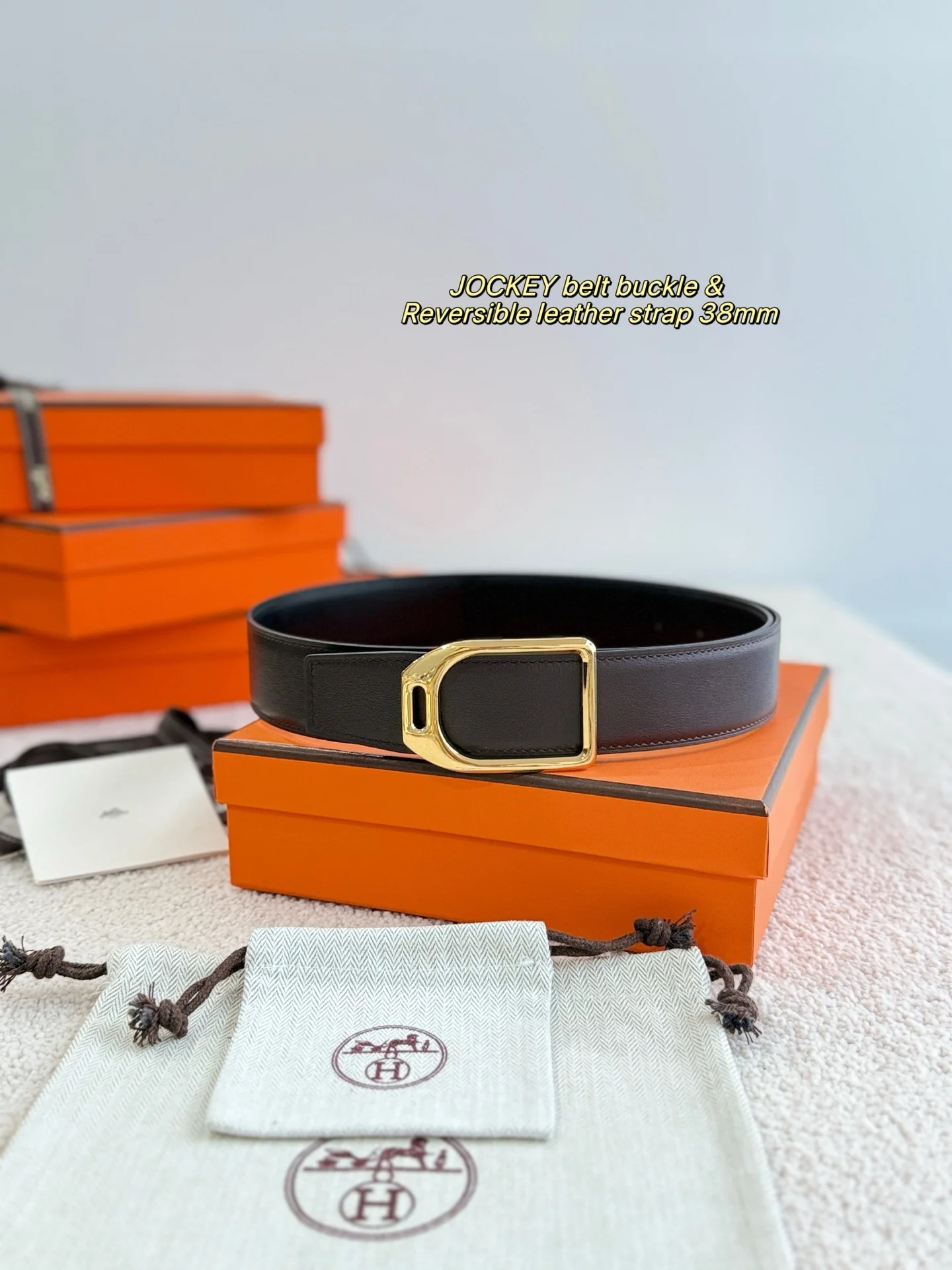 HERMES Belts Togo Leather 3.8cm Width A70202608050622 - Image 2
