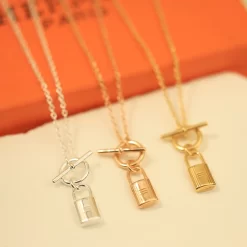 HERMES Necklaces Gold Tone Alloy F0202608050007